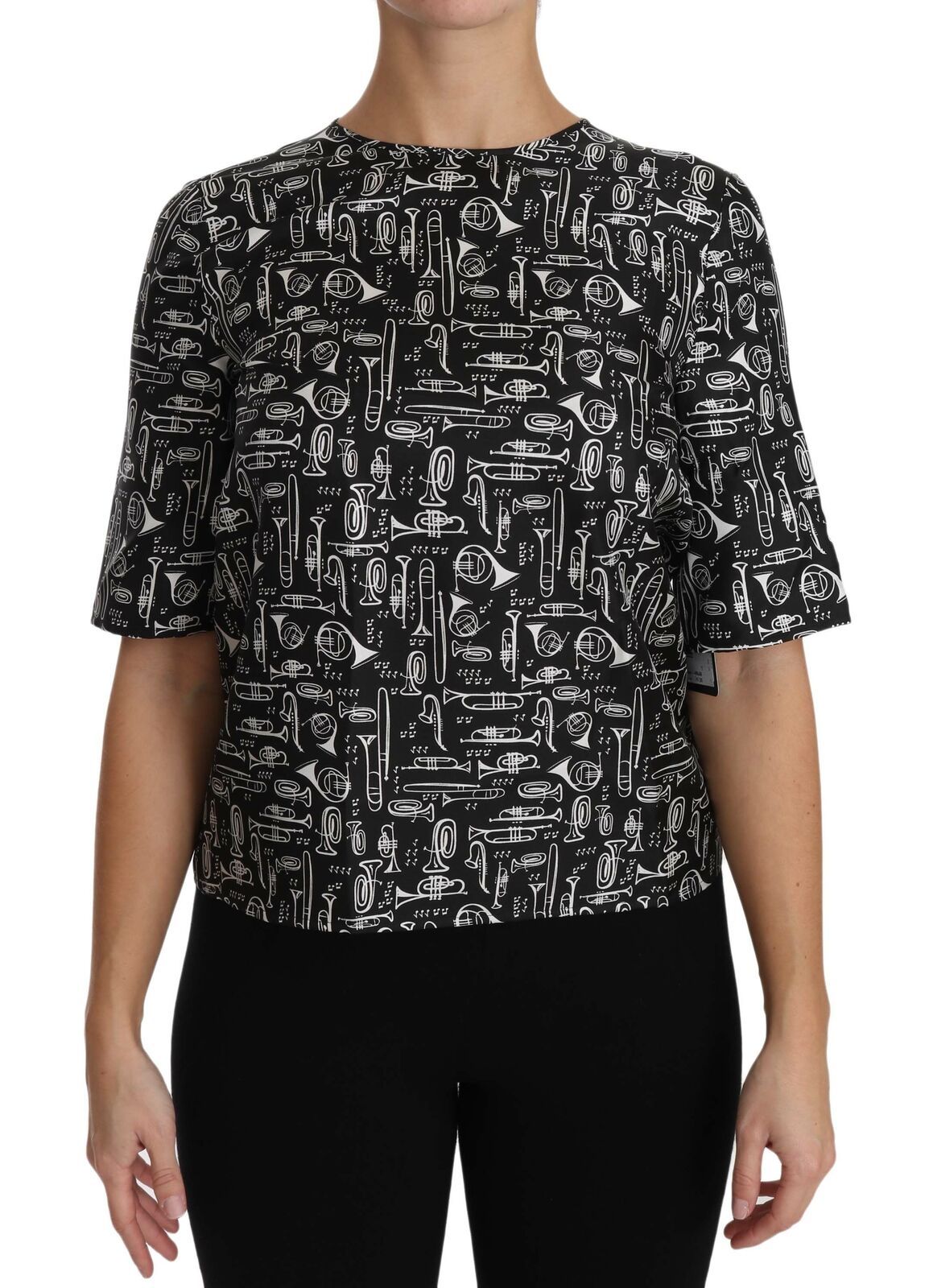 Dolce &amp; Gabbana Exquisite silk blouse with trumpet print