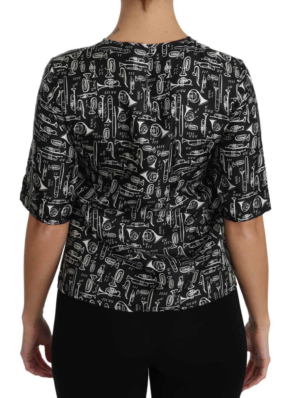 Dolce &amp; Gabbana Exquisite silk blouse with trumpet print