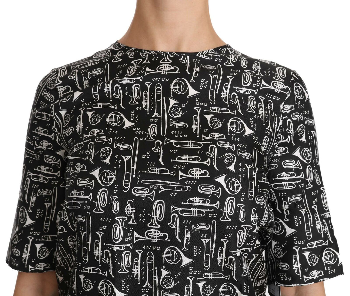 Dolce &amp; Gabbana Exquisite silk blouse with trumpet print