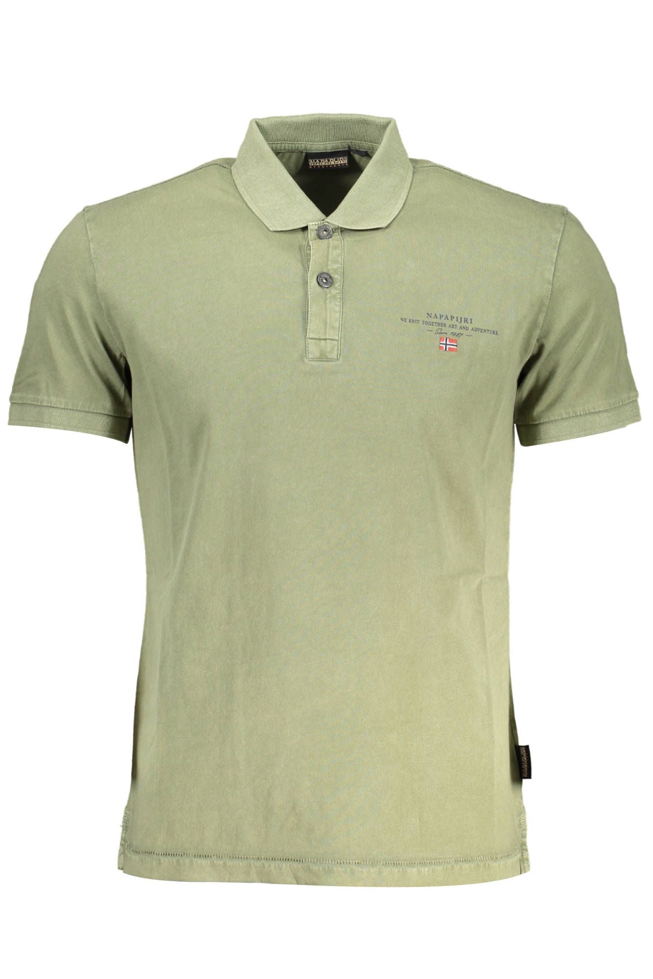 Napapijri Green Cotton Polo Shirt for Men