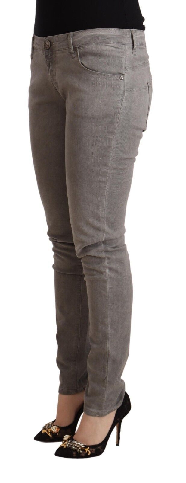 Eight Slim Grey Low Waist Skinny Jeans