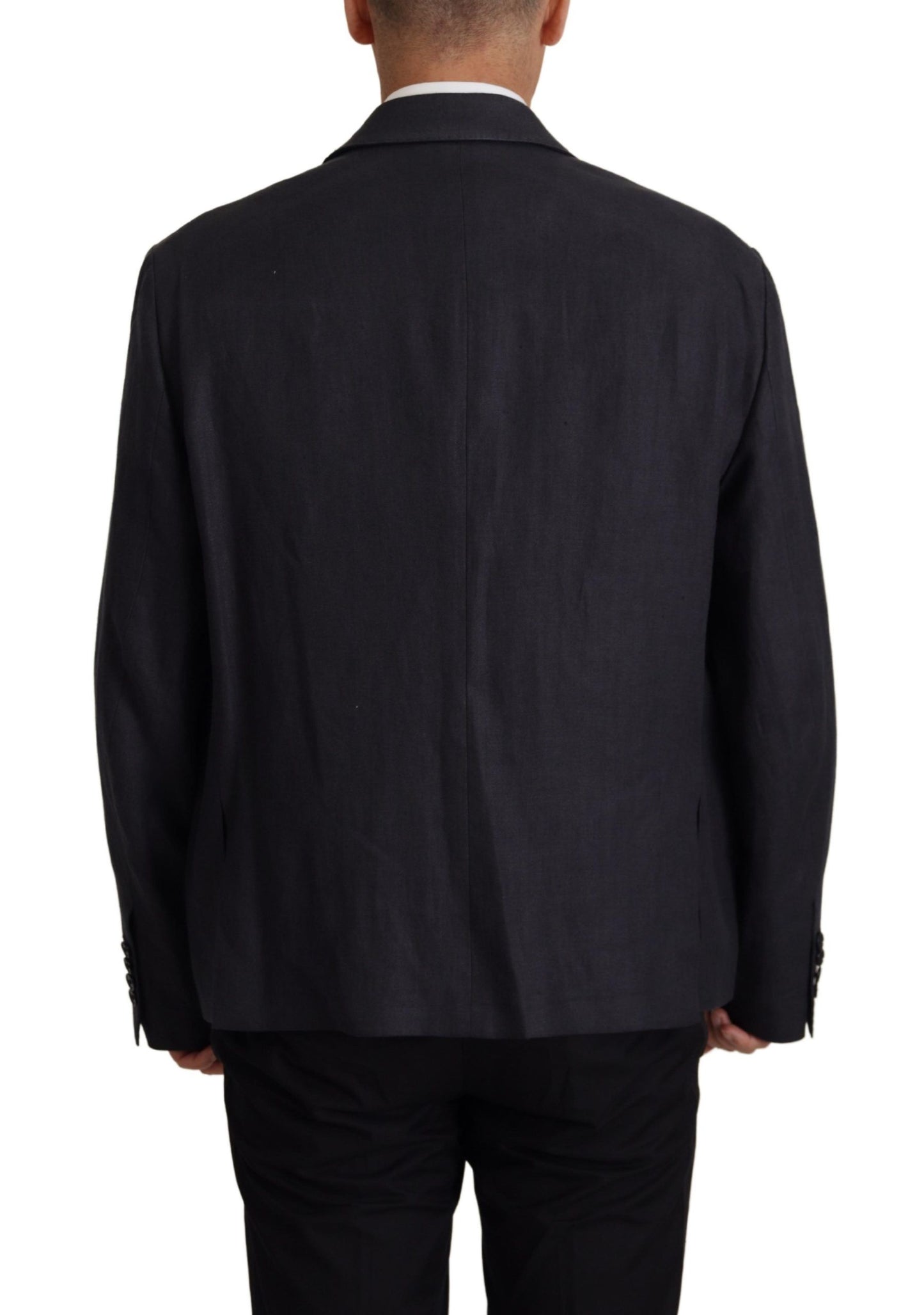 Dolce &amp; Gabbana Slim double-breasted blazer in navy blue linen