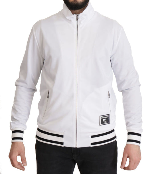 Dolce &amp; Gabbana Slim White Zip Up Sweater for Men