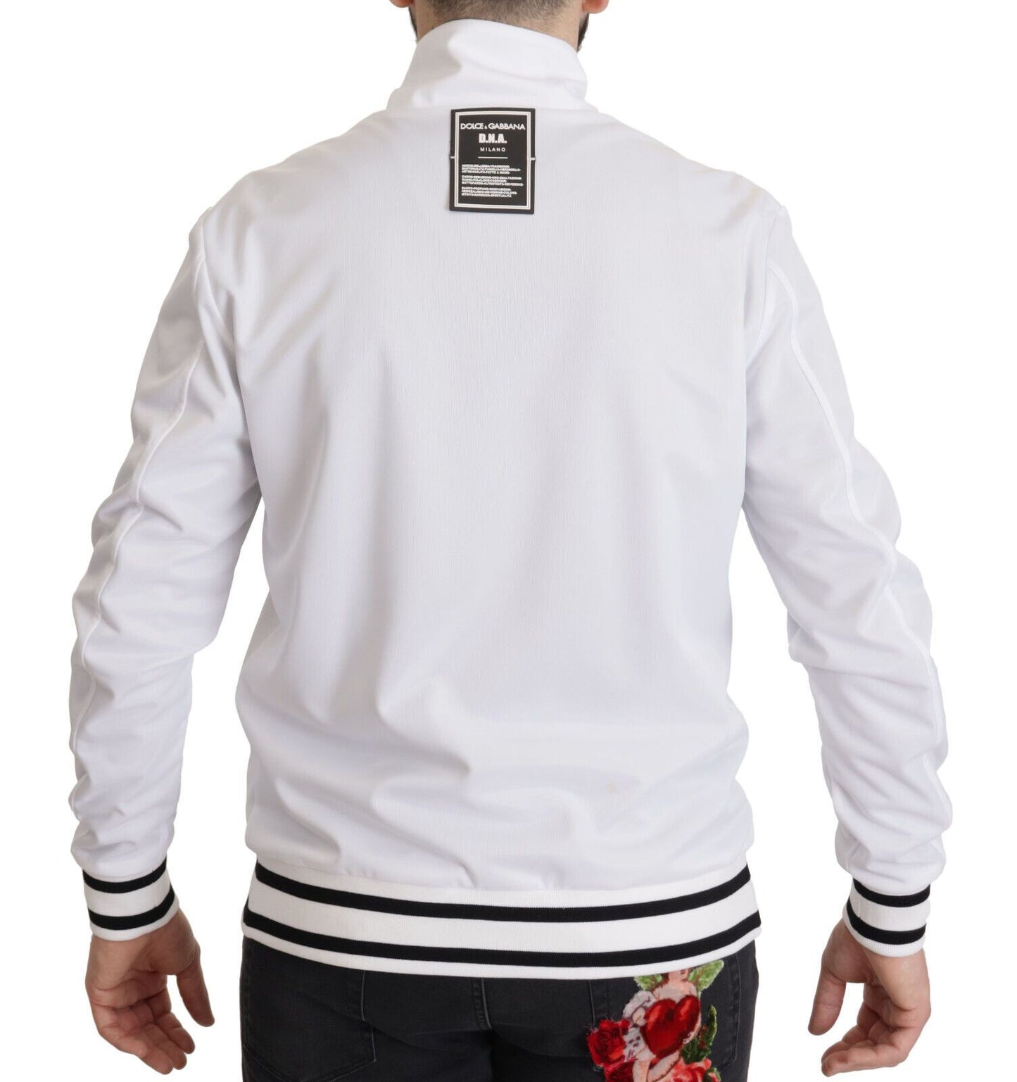 Dolce &amp; Gabbana Slim White Zip Up Sweater for Men