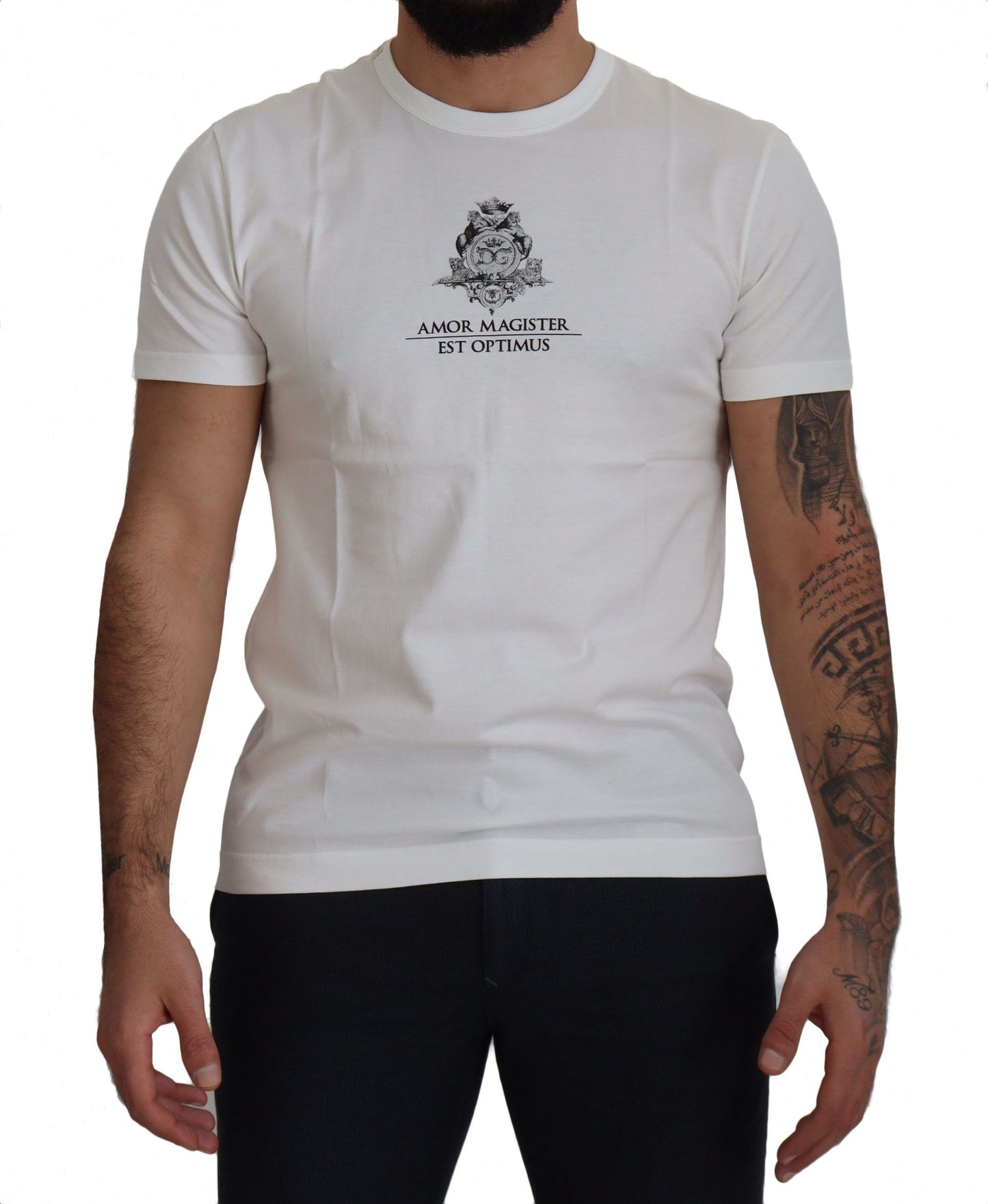 Dolce &amp; Gabbana Chic white cotton logo t-shirt