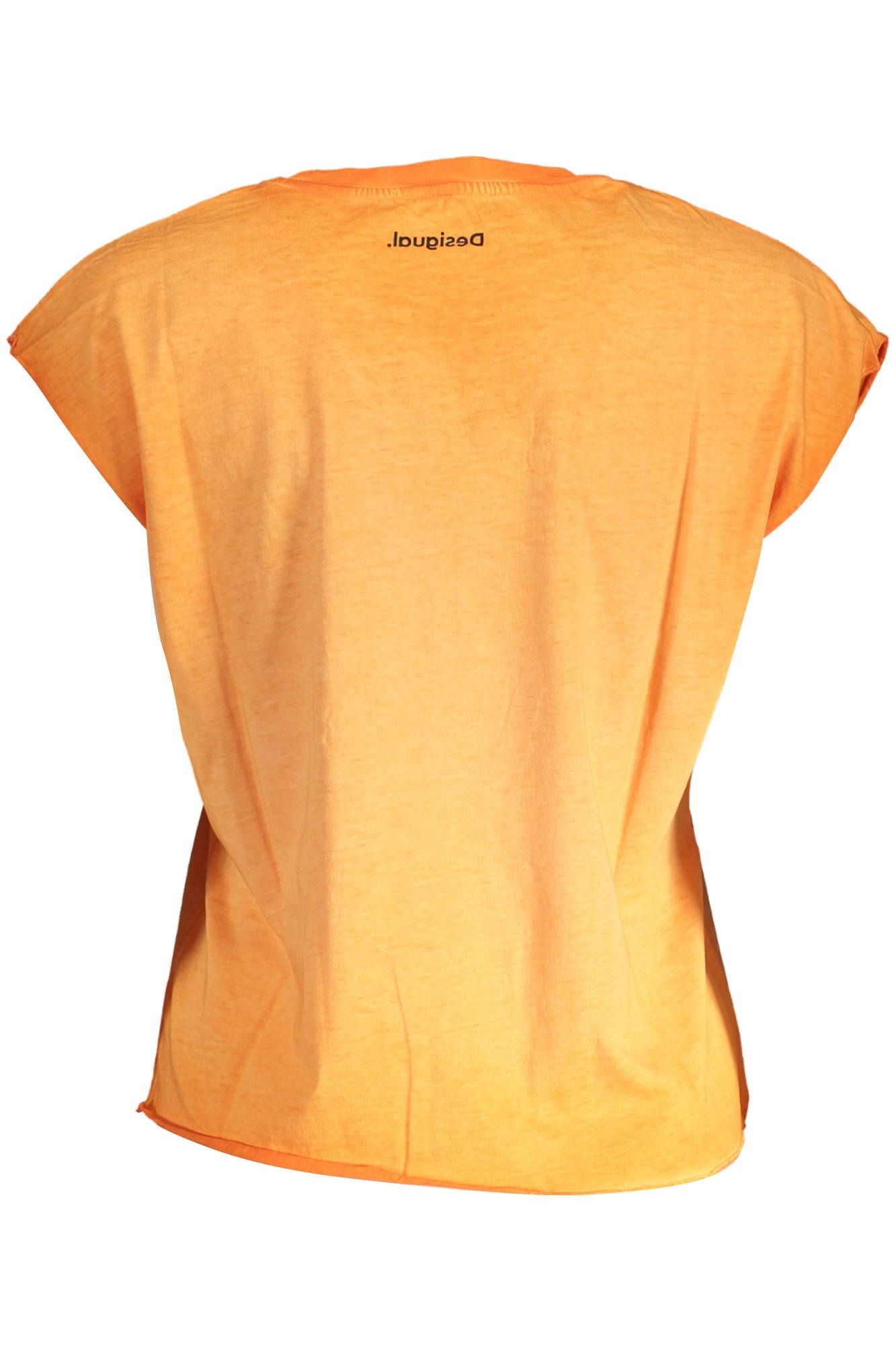 Desigual Orange Cotton Top for Women