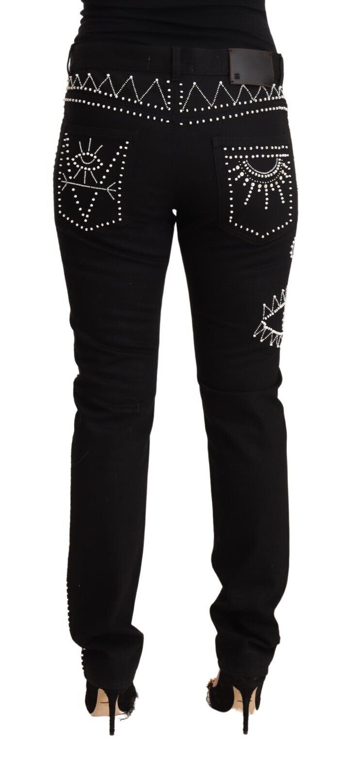 Valentino Black Mid-Waist Denim with Embellishments