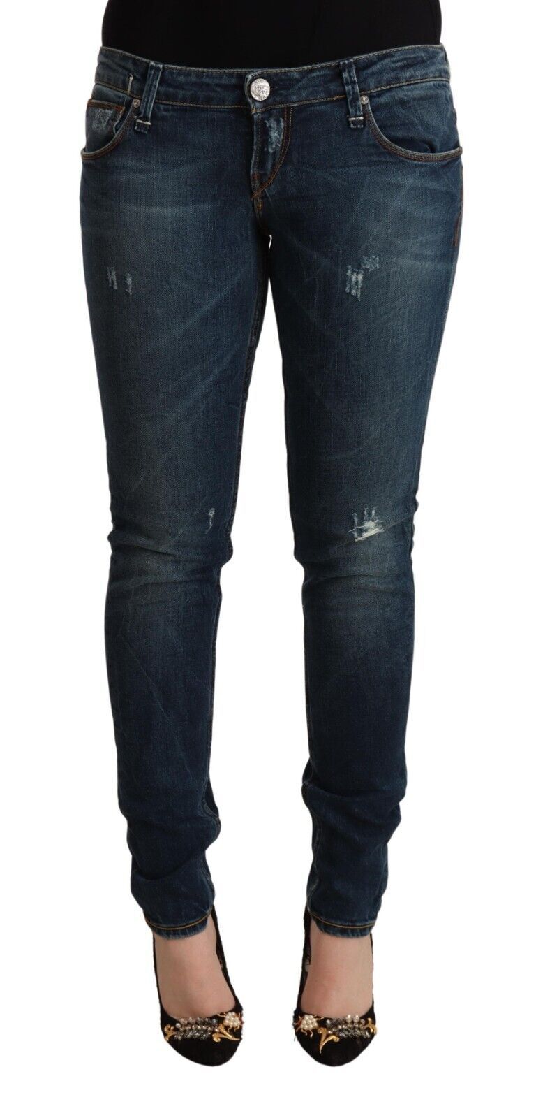 Acht Schicke Skinny Denim Jeans mit niedriger Taille