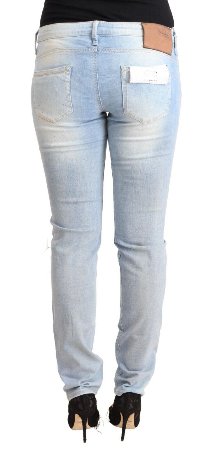 Eight chic skinny jeans with low waist in light blue denim