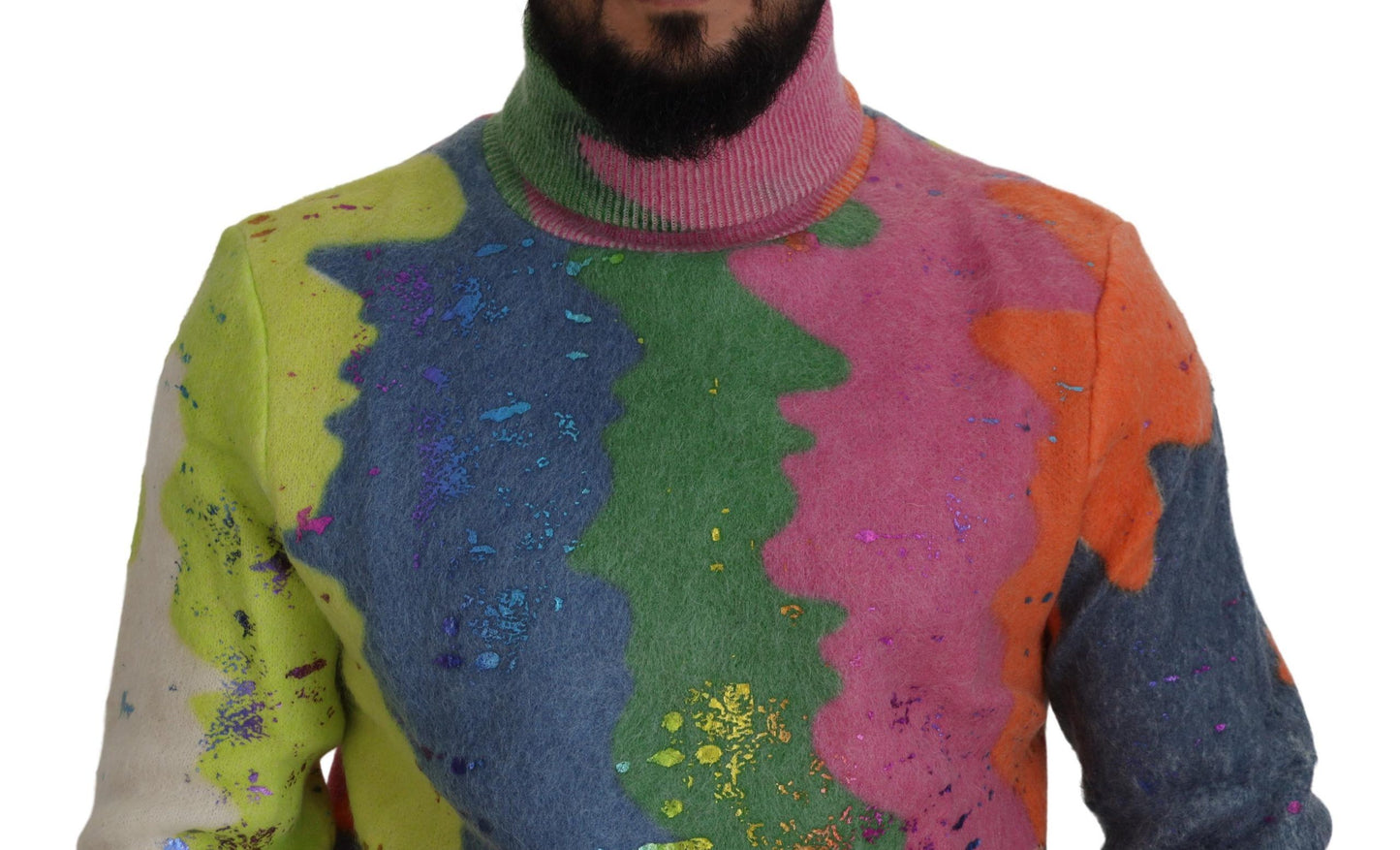 Dolce &amp; Gabbana multicolor turtleneck sweater with TV motif