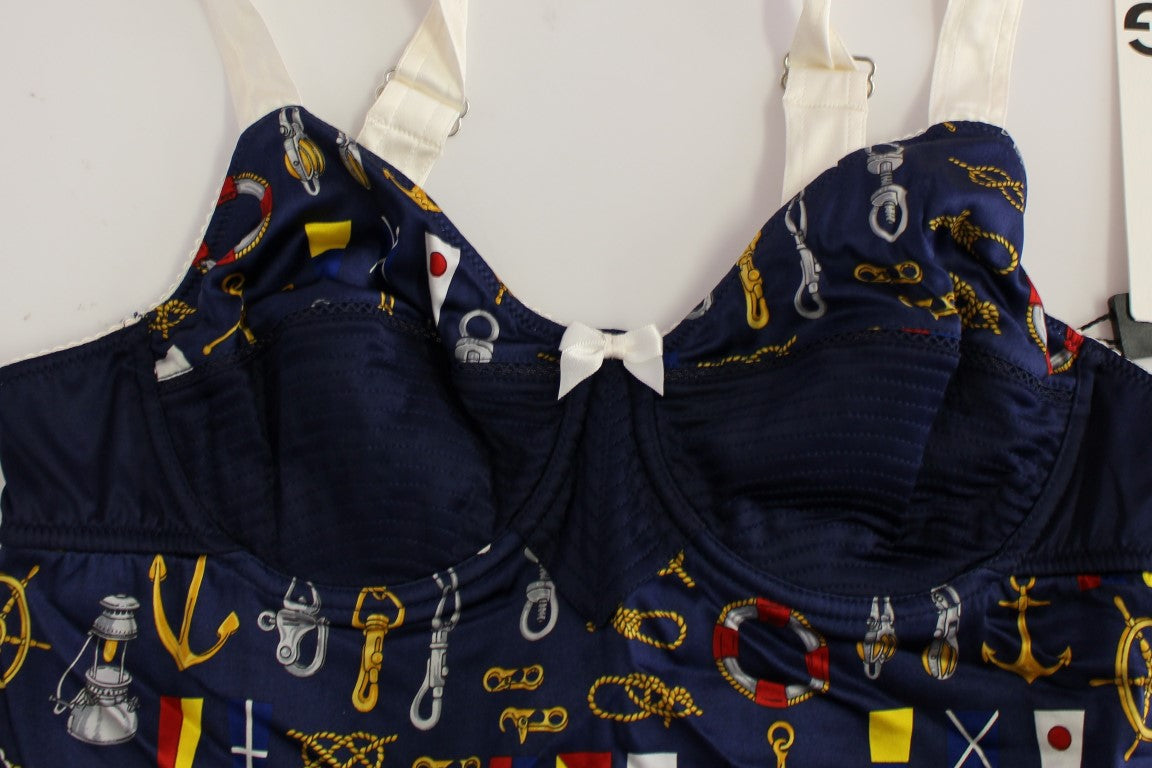 Dolce &amp; Gabbana Blue Sailor Motif Stretch Top