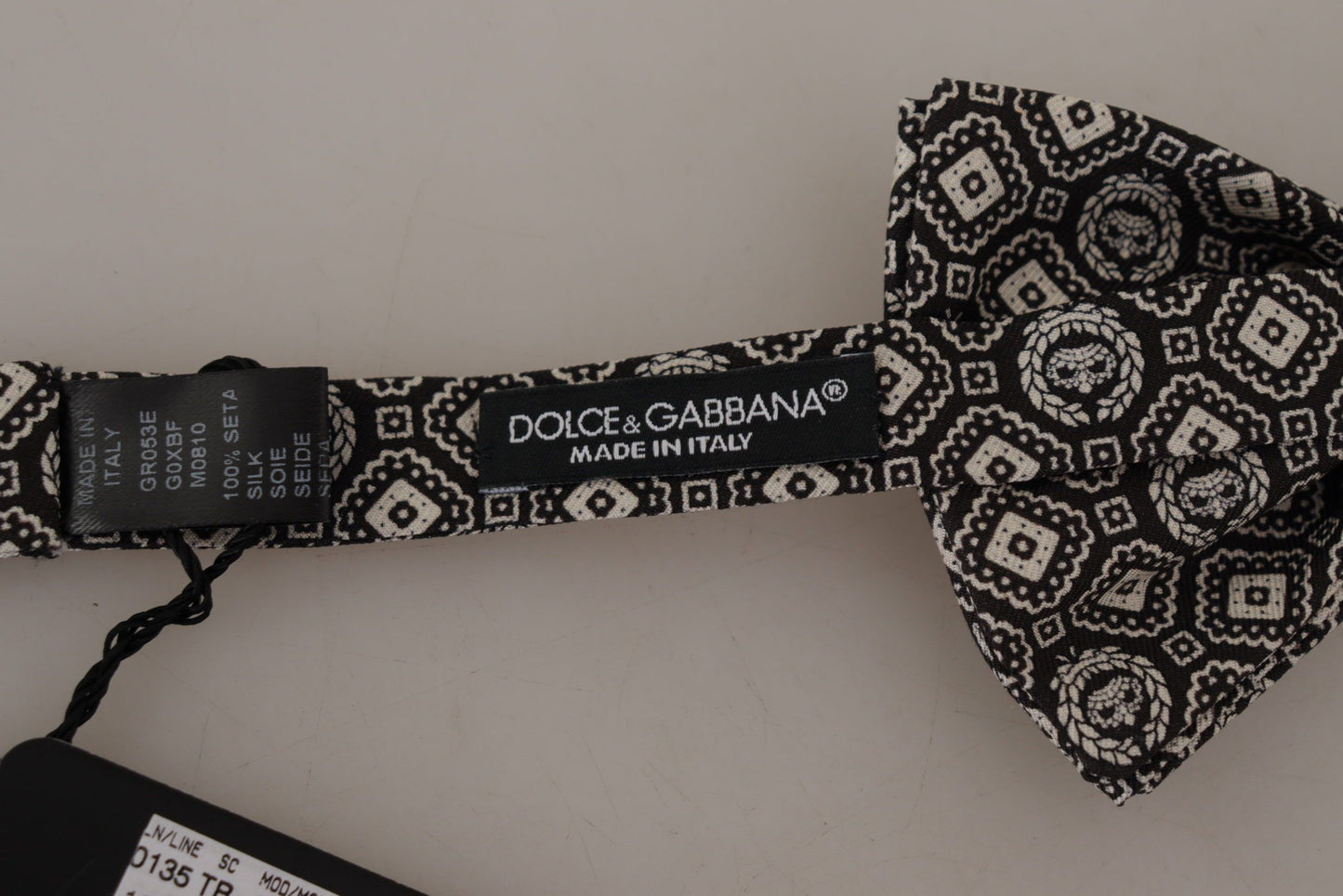 Dolce & Gabbana Elegante schwarze Seidenfliege