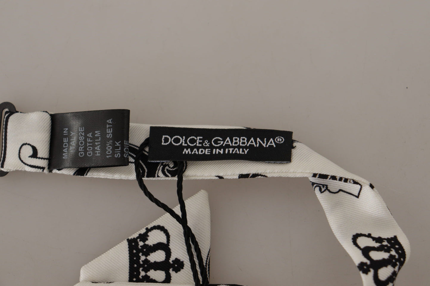 Dolce & Gabbana Elegante Seidenfliege mit Kronen-Muster