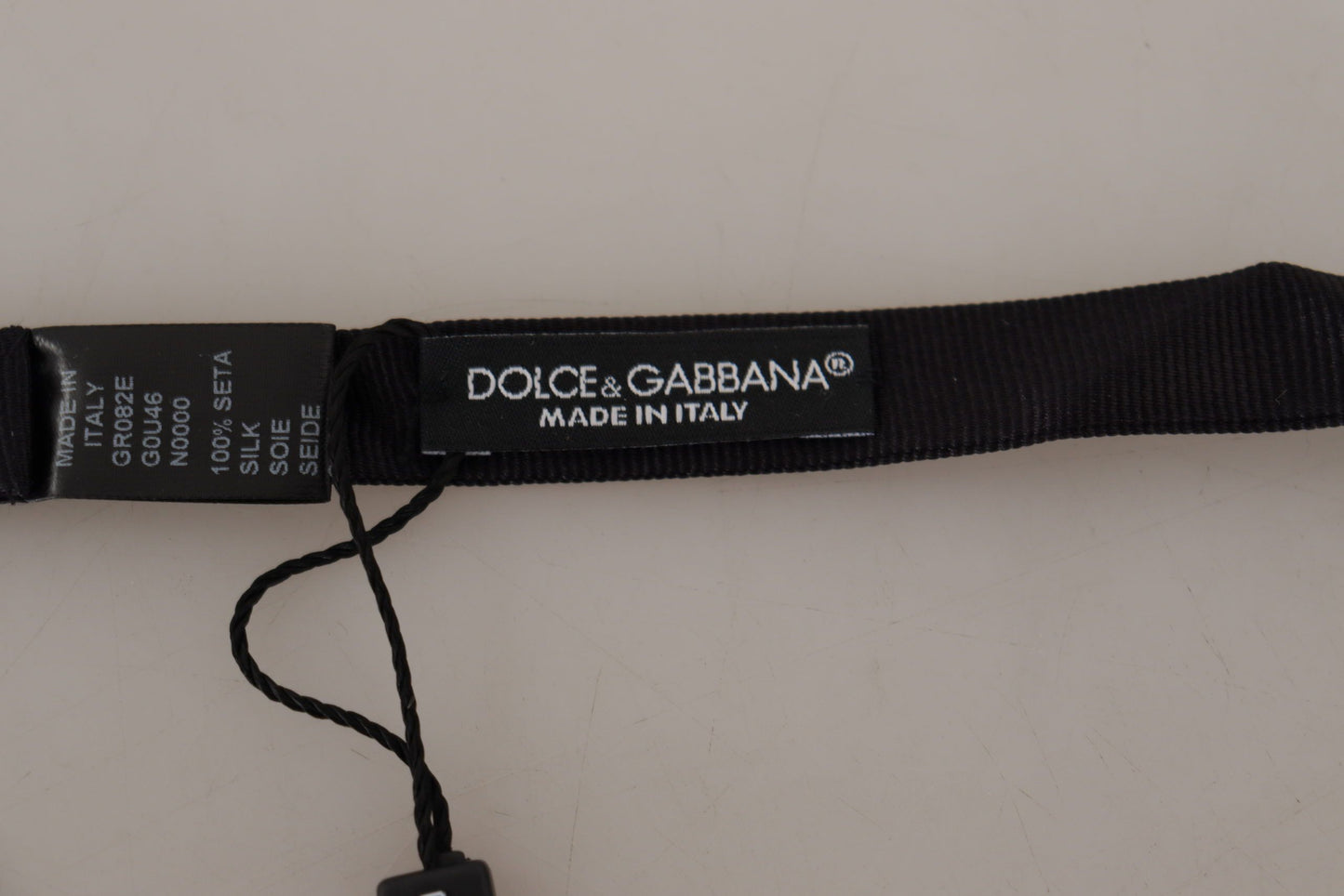 Dolce & Gabbana Elegante schwarze Seidenfliege