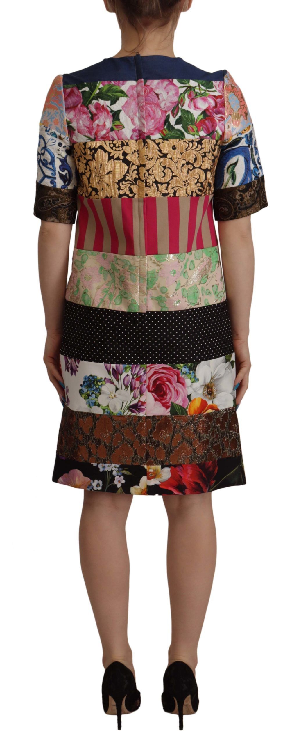 Dolce &amp; Gabbana patchwork mini dress in sheath shape - Multicolor Elegance