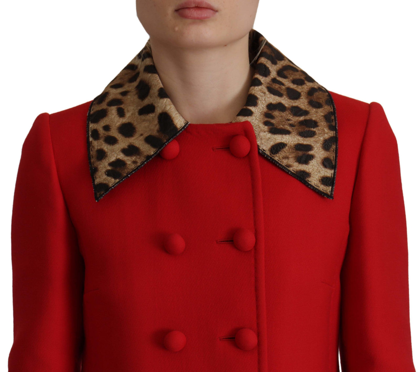 Dolce & Gabbana Eleganter roter Leoparden-Trenchcoat