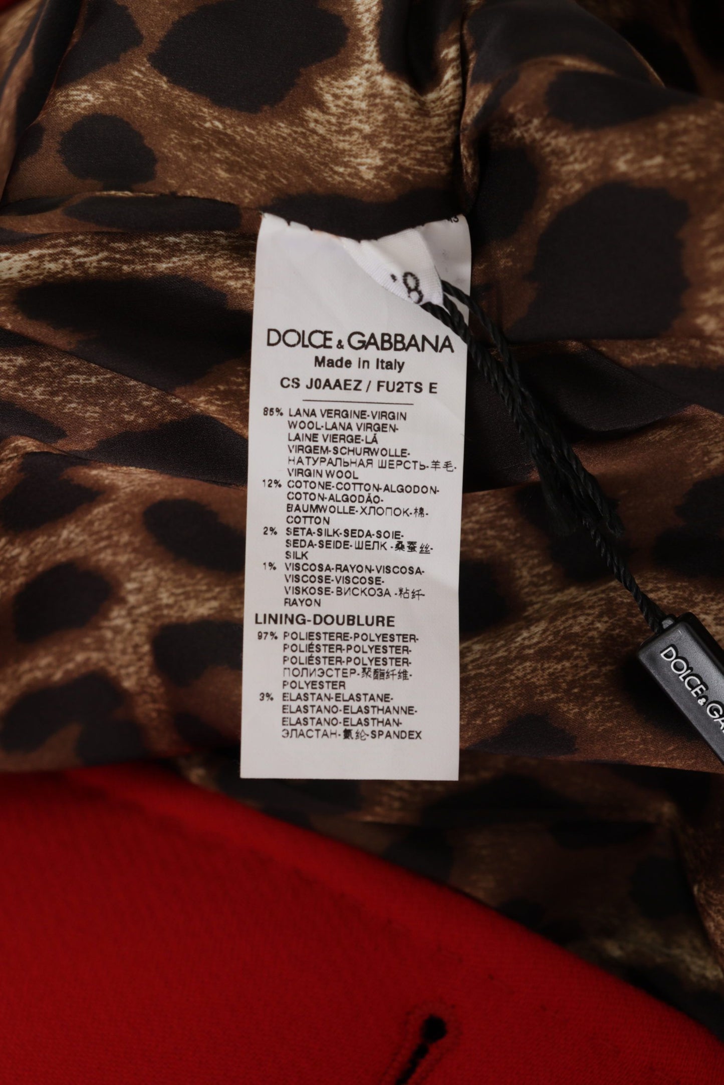 Dolce & Gabbana Eleganter roter Leoparden-Trenchcoat