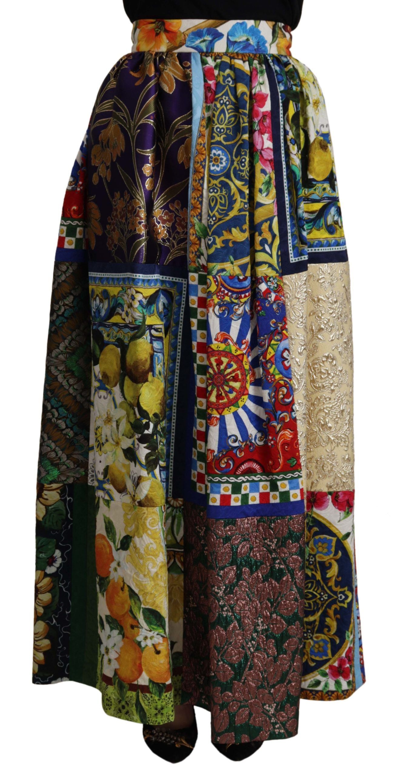 Dolce &amp; Gabbana Sicilian-patterned high-waisted maxi skirt