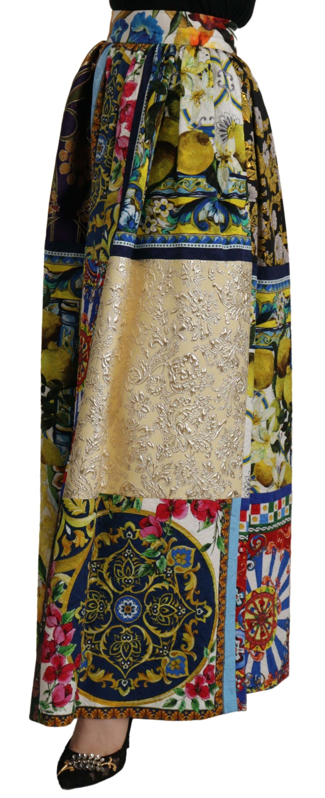 Dolce &amp; Gabbana Sicilian-patterned high-waisted maxi skirt