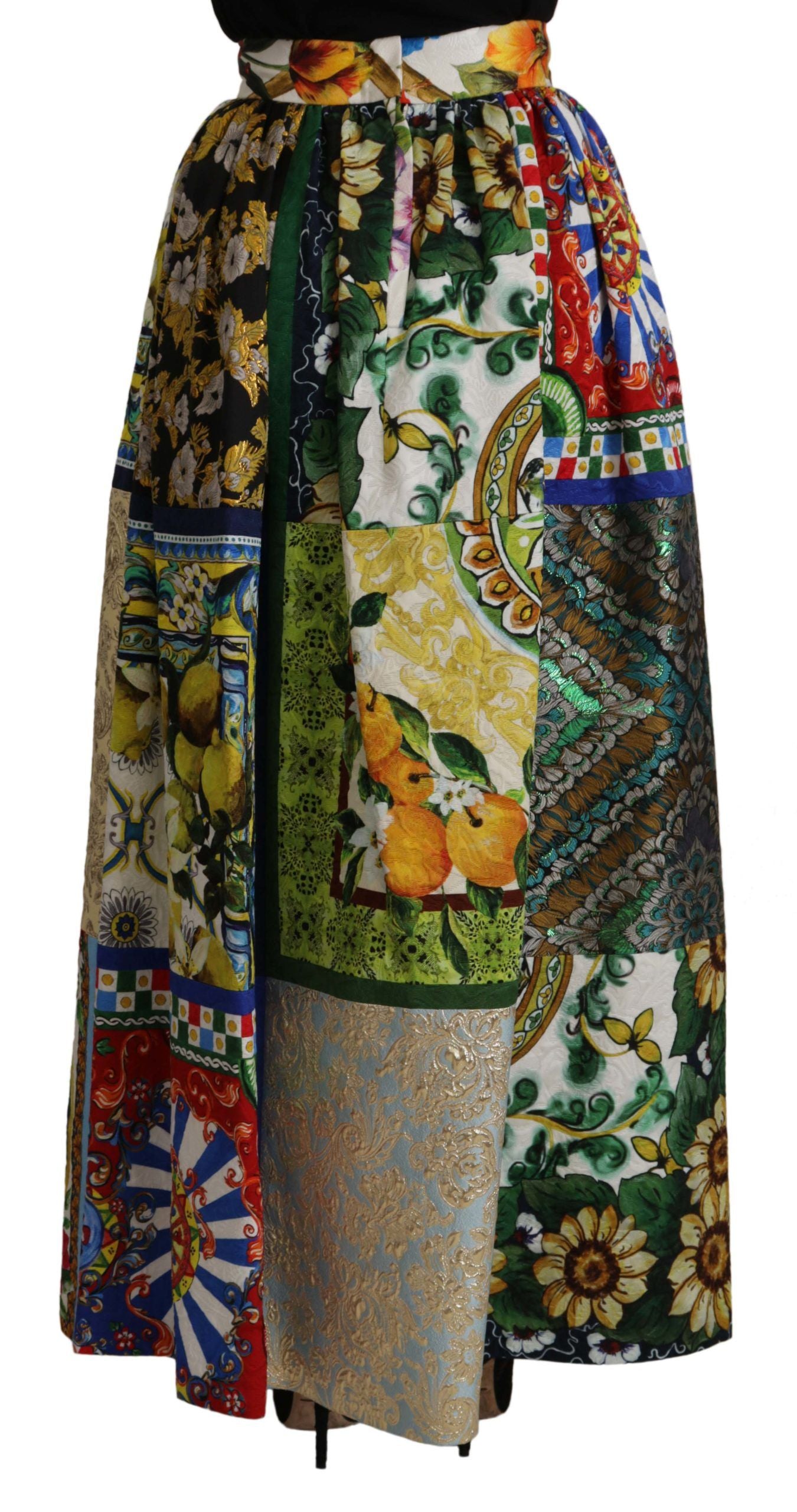 Dolce &amp; Gabbana Sicilian-patterned high-waisted maxi skirt