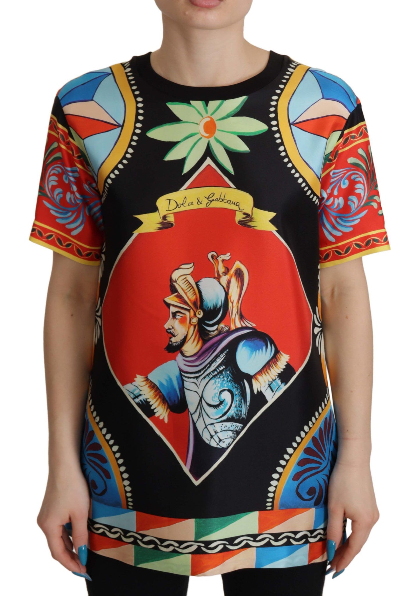 Dolce &amp; Gabbana Glamorous Multicolor Silk Top