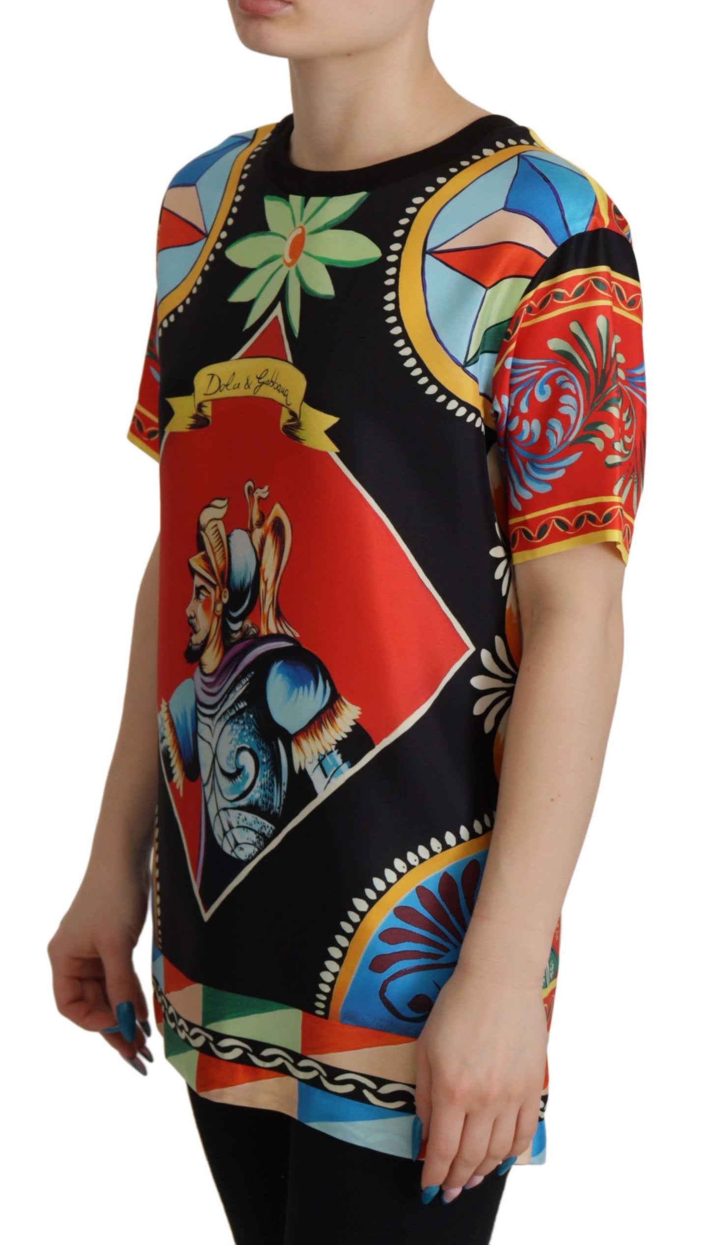 Dolce &amp; Gabbana Glamorous Multicolor Silk Top