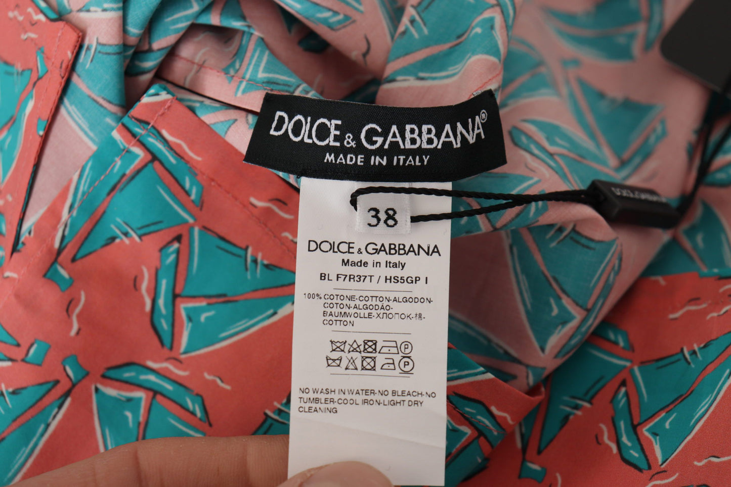 Dolce &amp; Gabbana Chic pink cotton top with sailboat print