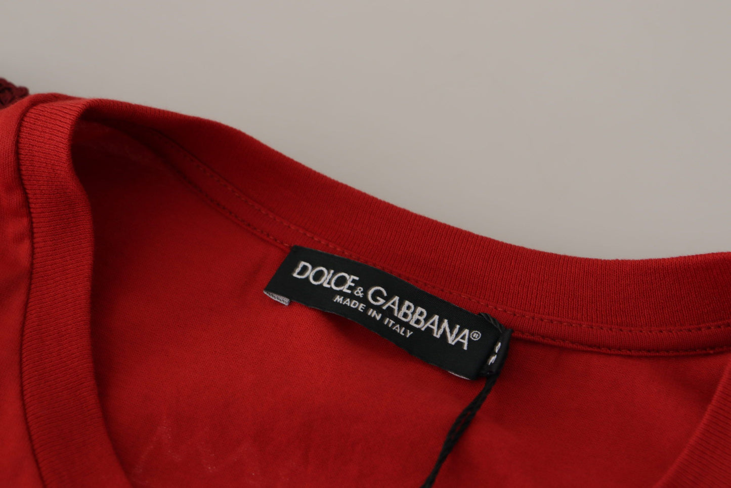 Dolce &amp; Gabbana Elegant red cotton round neck t-shirt