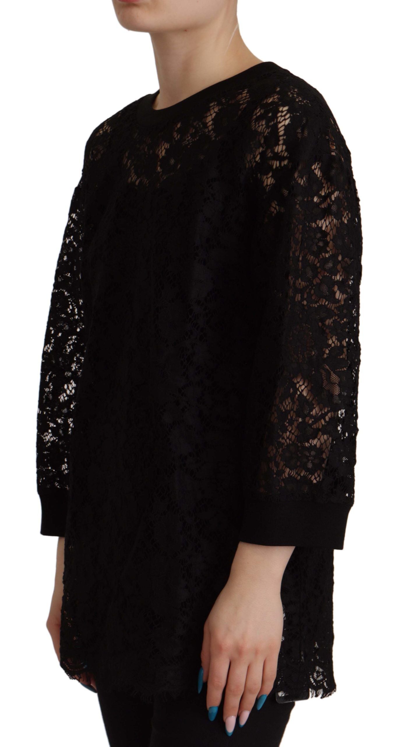 Dolce &amp; Gabbana Elegant Black Long Sleeve Blouse Top