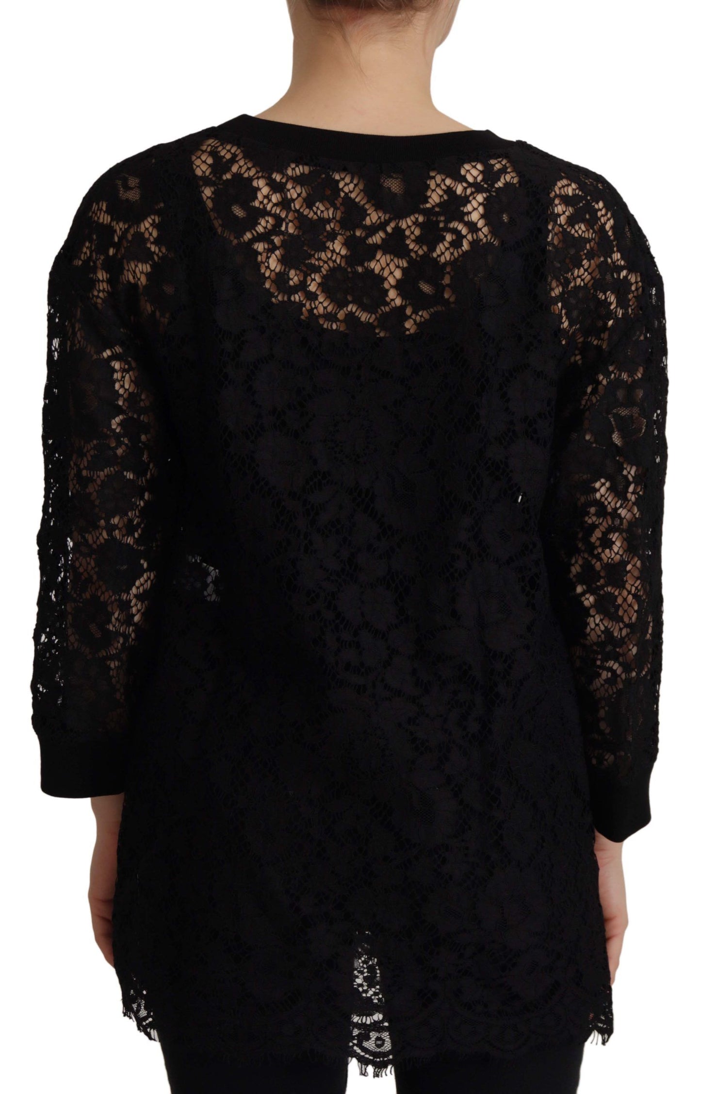 Dolce &amp; Gabbana Elegant Black Long Sleeve Blouse Top