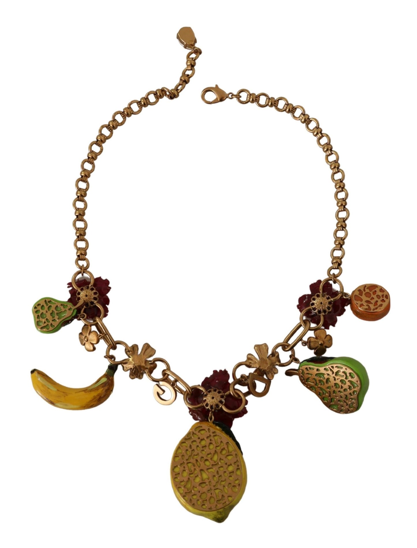 Dolce & Gabbana Schicke Gold Statement Sizilien Obst Halskette