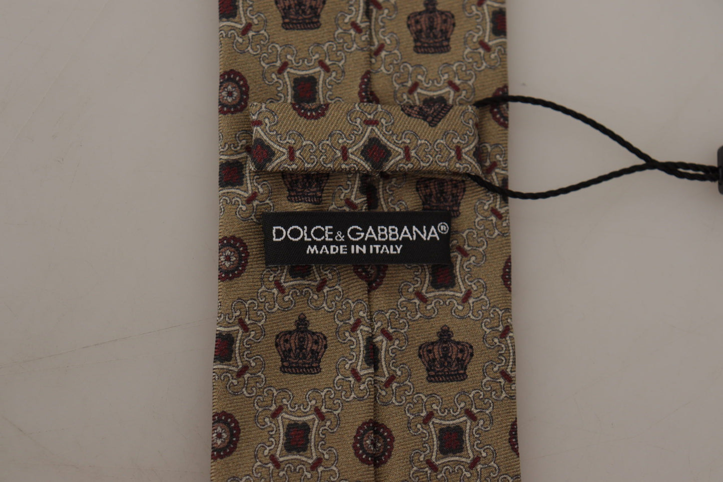 Dolce & Gabbana Elegante Seidenkrawatte in Beige