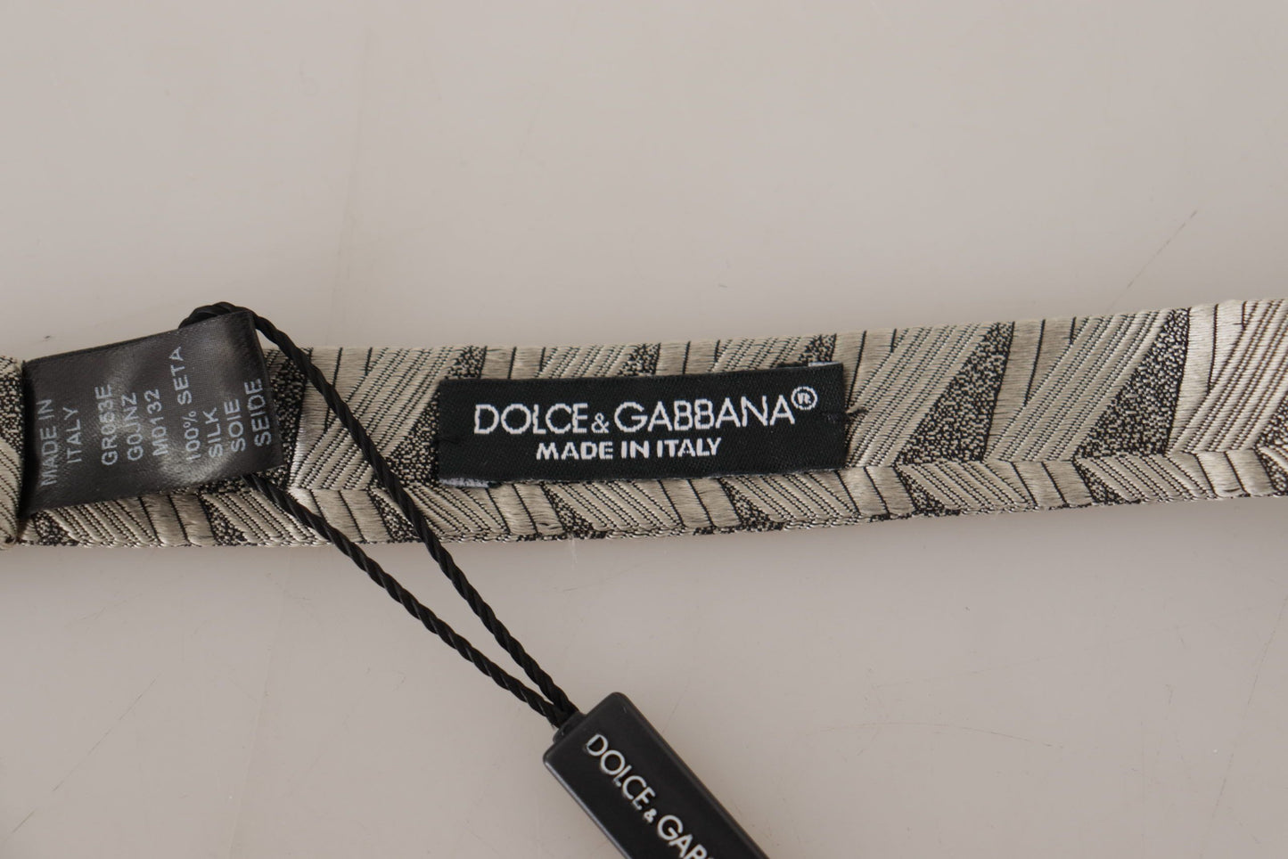 Dolce & Gabbana Elegante Seidenfliege Grau