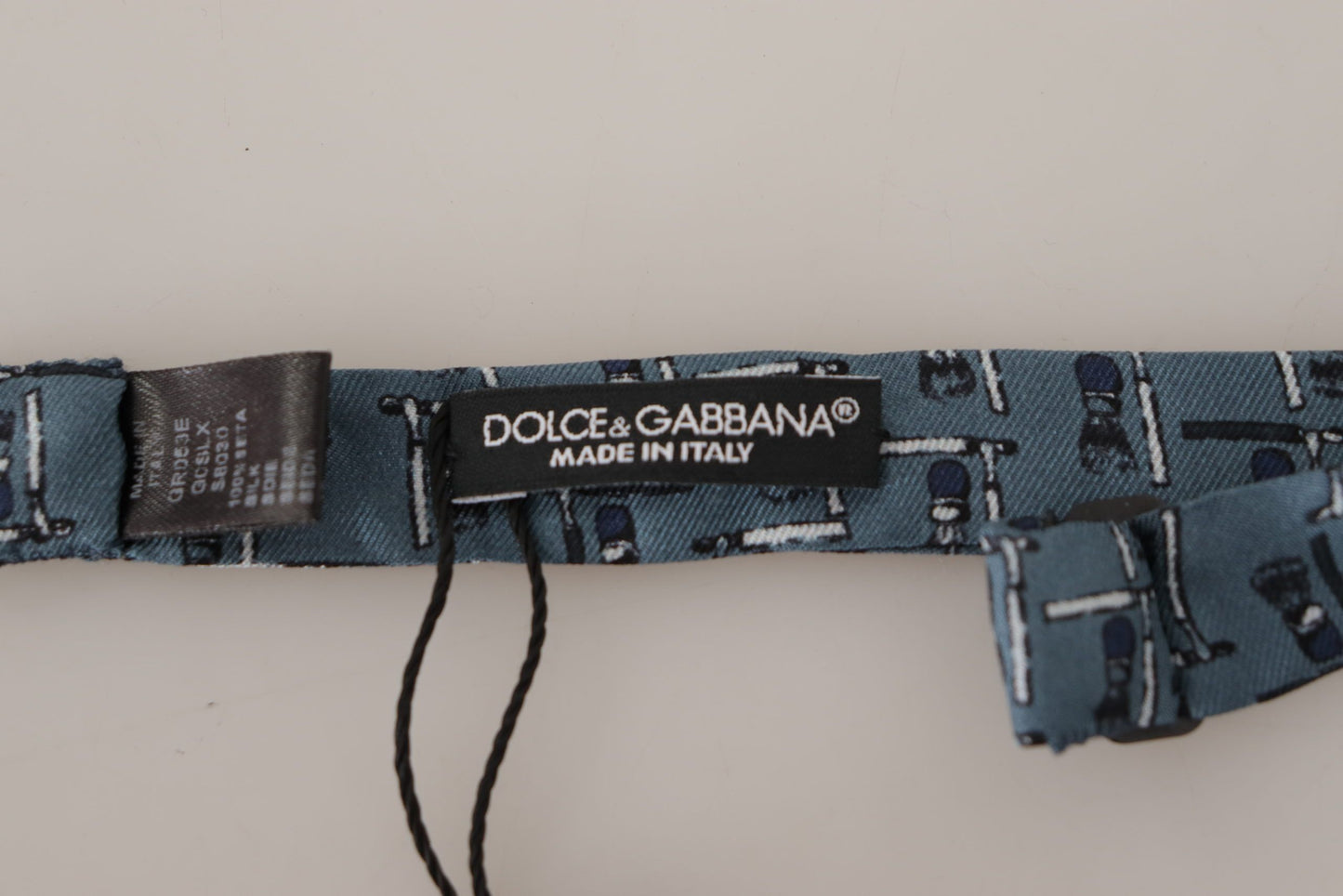 Dolce & Gabbana Elegante Seidenfliege Blau