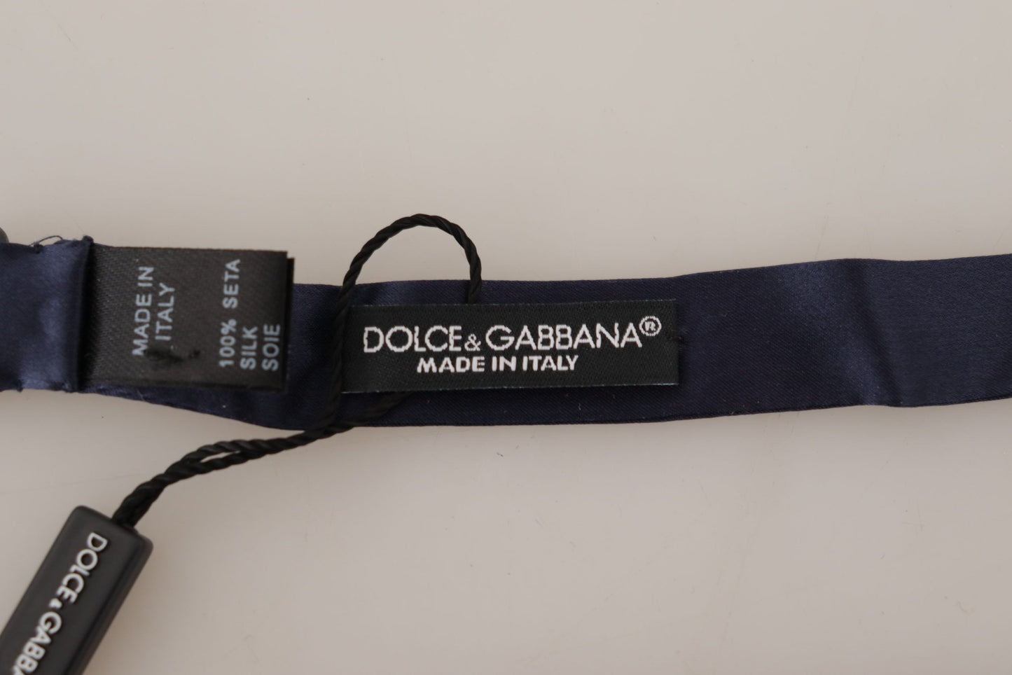 Dolce & Gabbana Elegante Saphir-Seidenfliege