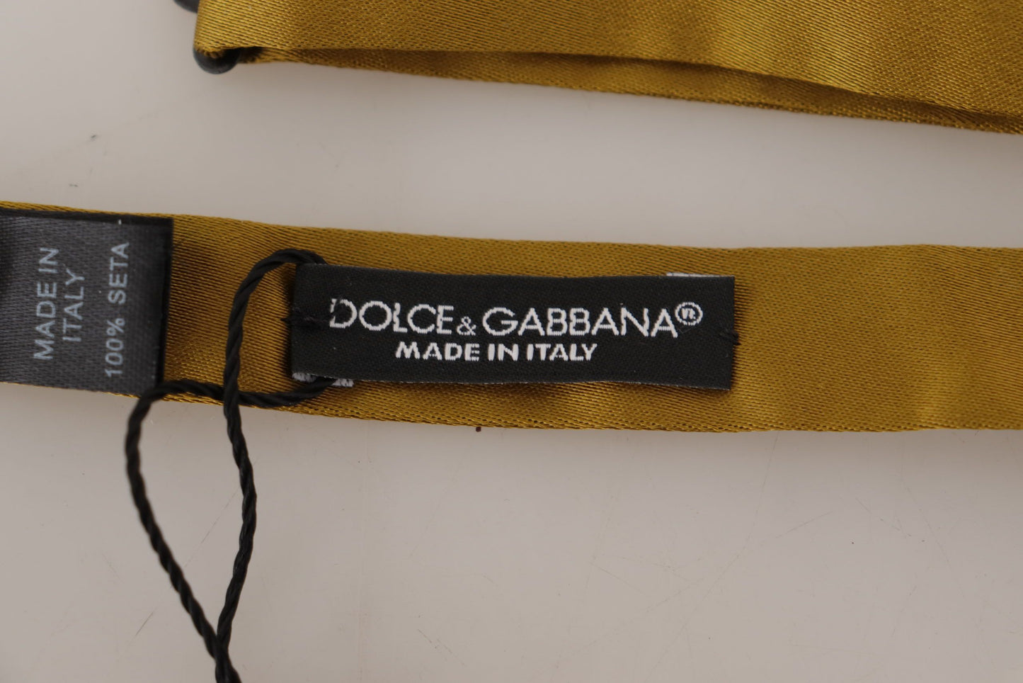 Dolce & Gabbana Elegante senfgelbe Seidenfliege