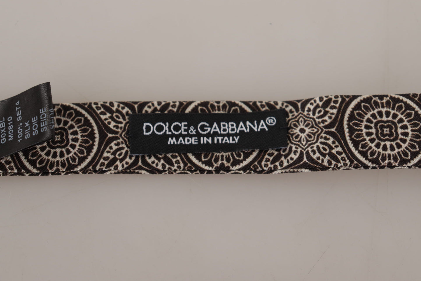 Dolce & Gabbana Elegante Seidenfliege Schwarz-Weiß