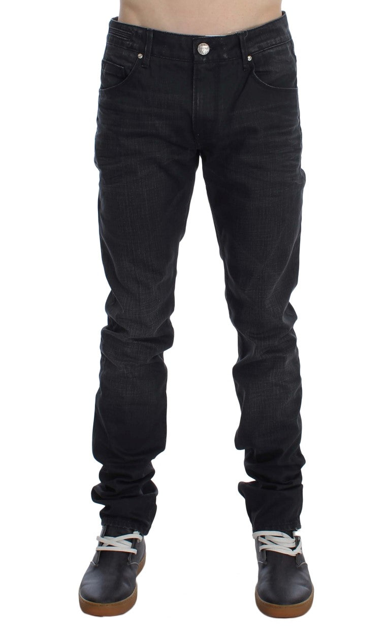 Eight Smooth Gray Slim Fit Italian Men's Jeans