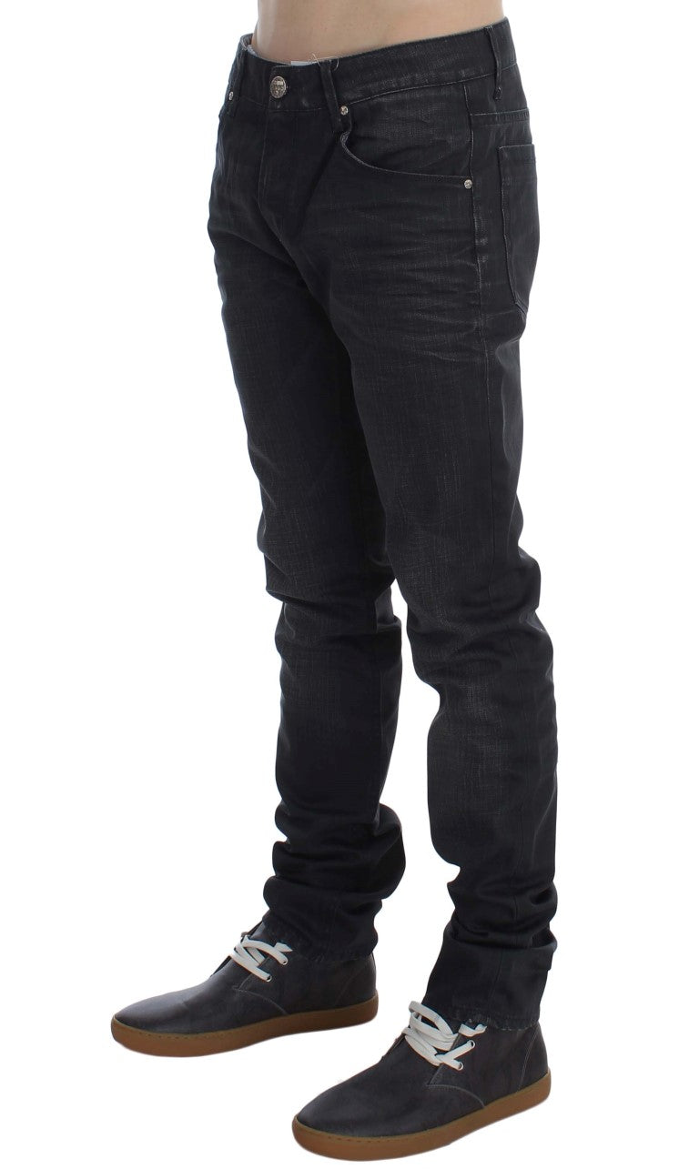 Eight Smooth Gray Slim Fit Italian Men's Jeans