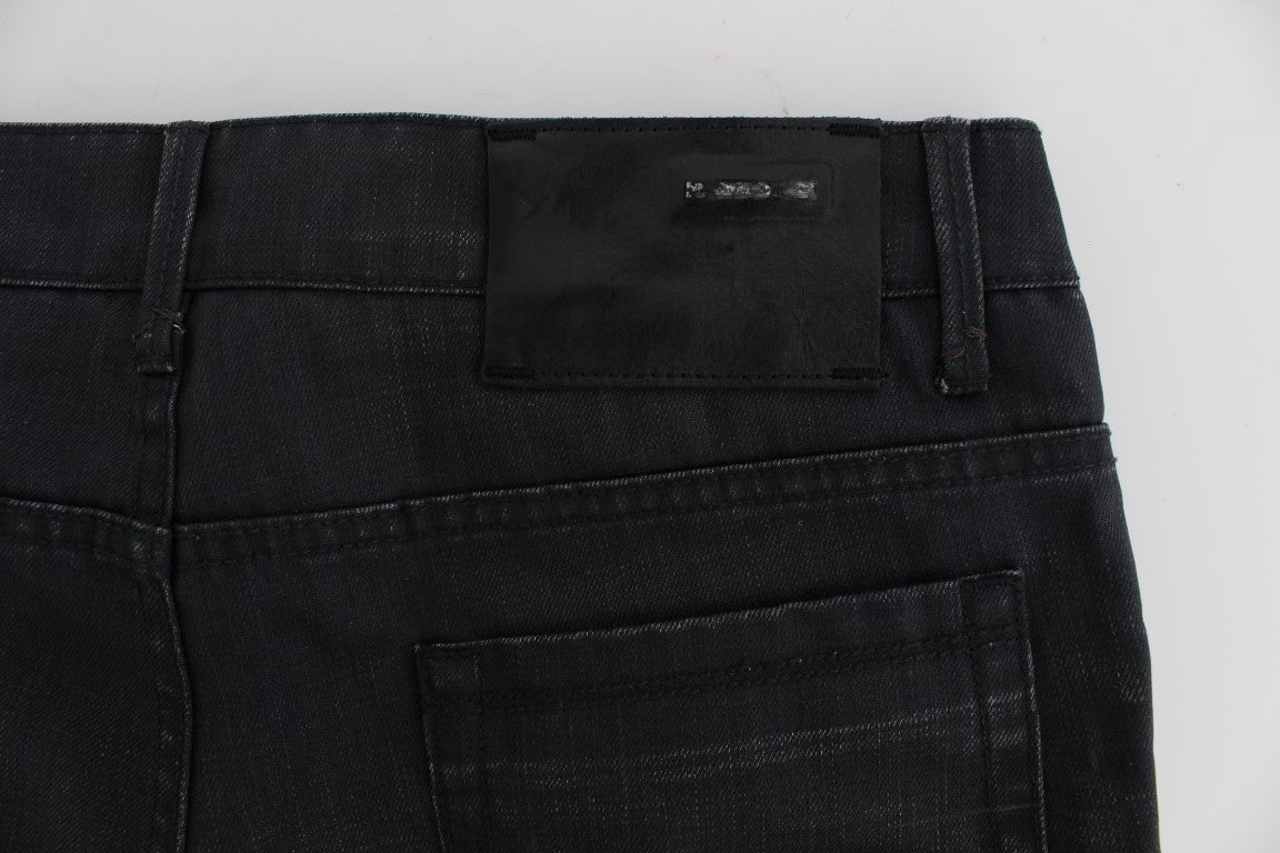 Eight Smooth Gray Slim Fit Italian Men's Jeans