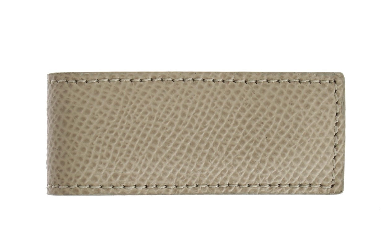 Dolce &amp; Gabbana Elegant money clip made of beige leather