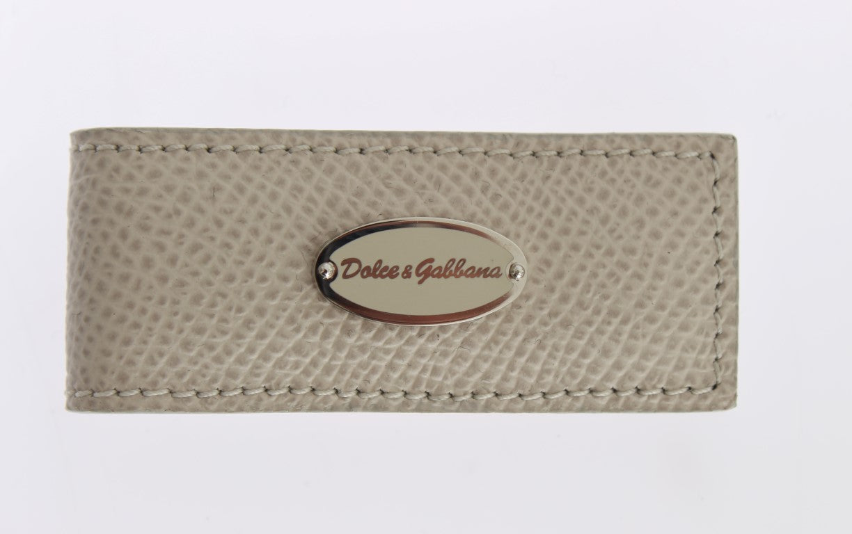 Dolce &amp; Gabbana Elegant money clip made of beige leather