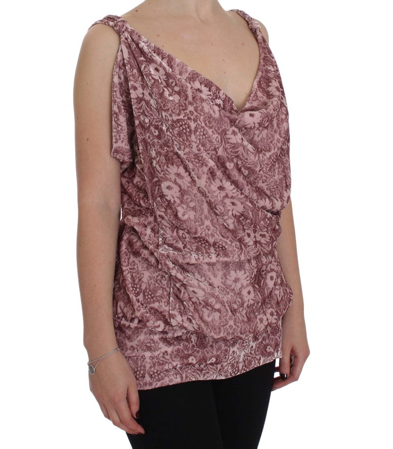 Exte silk blend floral print top