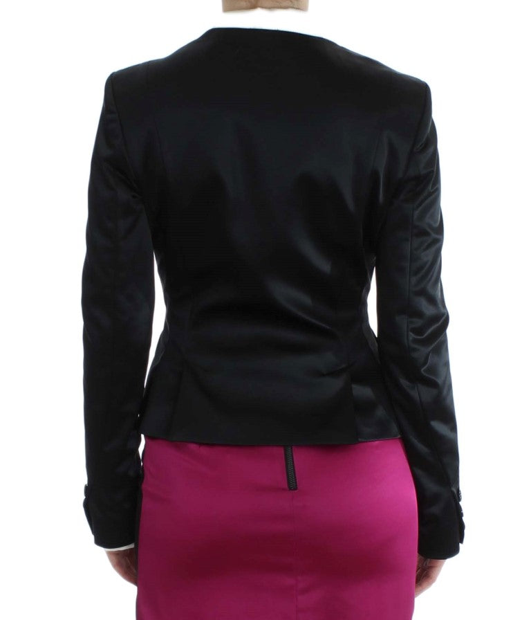 Exte Chic black and pink single-breasted blazer