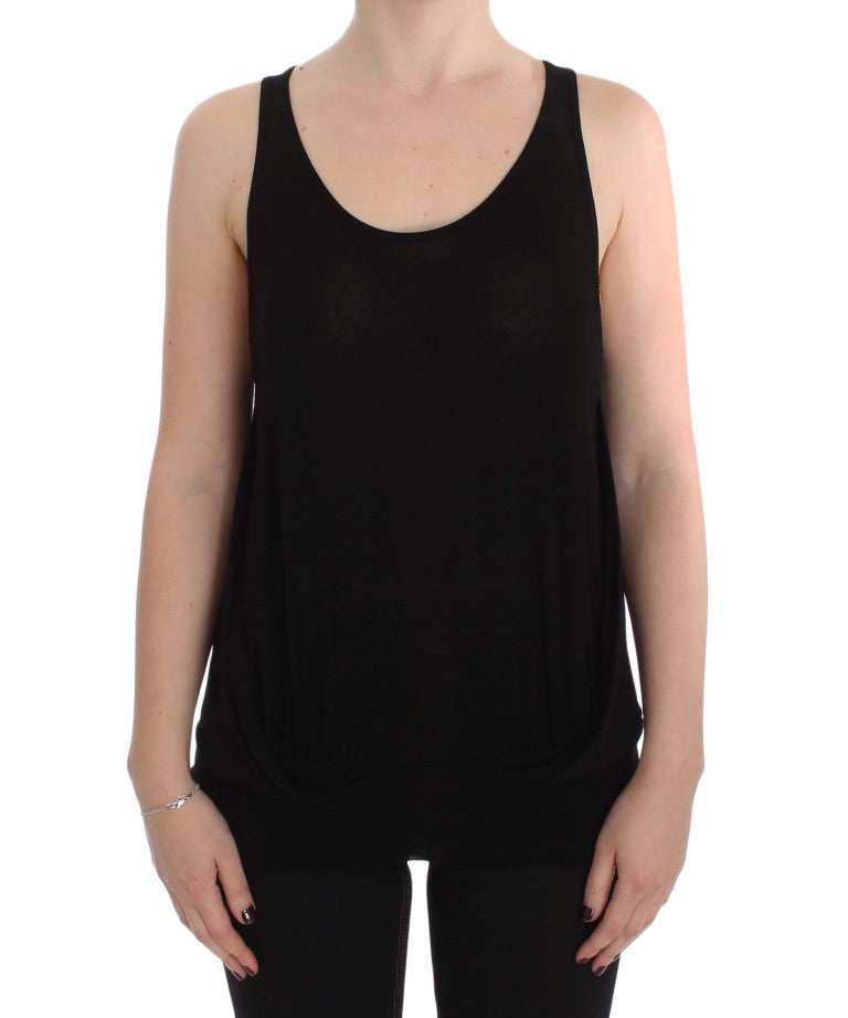 PLEIN SUD Slim Black Cami Blouse Tank Top