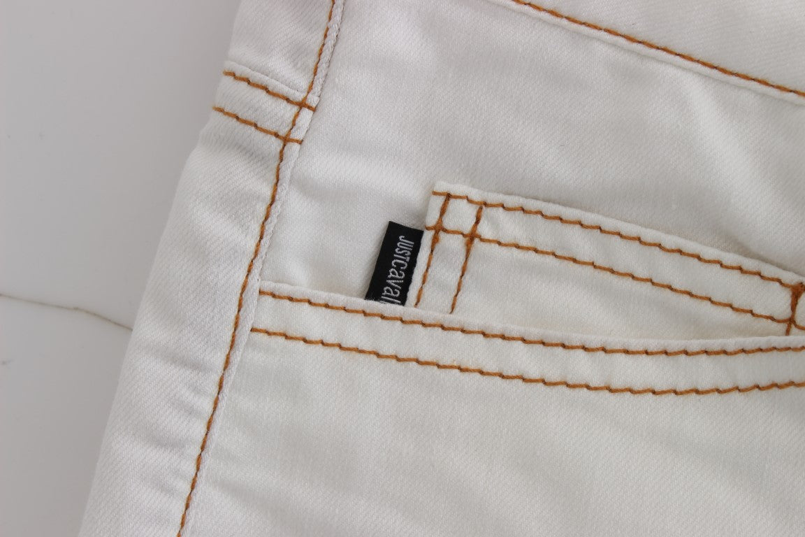 Cavalli Chic white slim fit denim