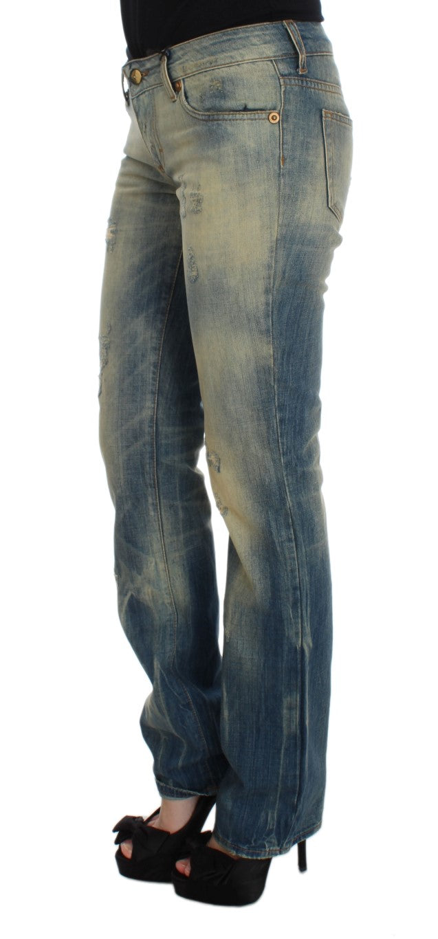 Cavalli Elegante schlanke Bootcut-Jeans in Blau