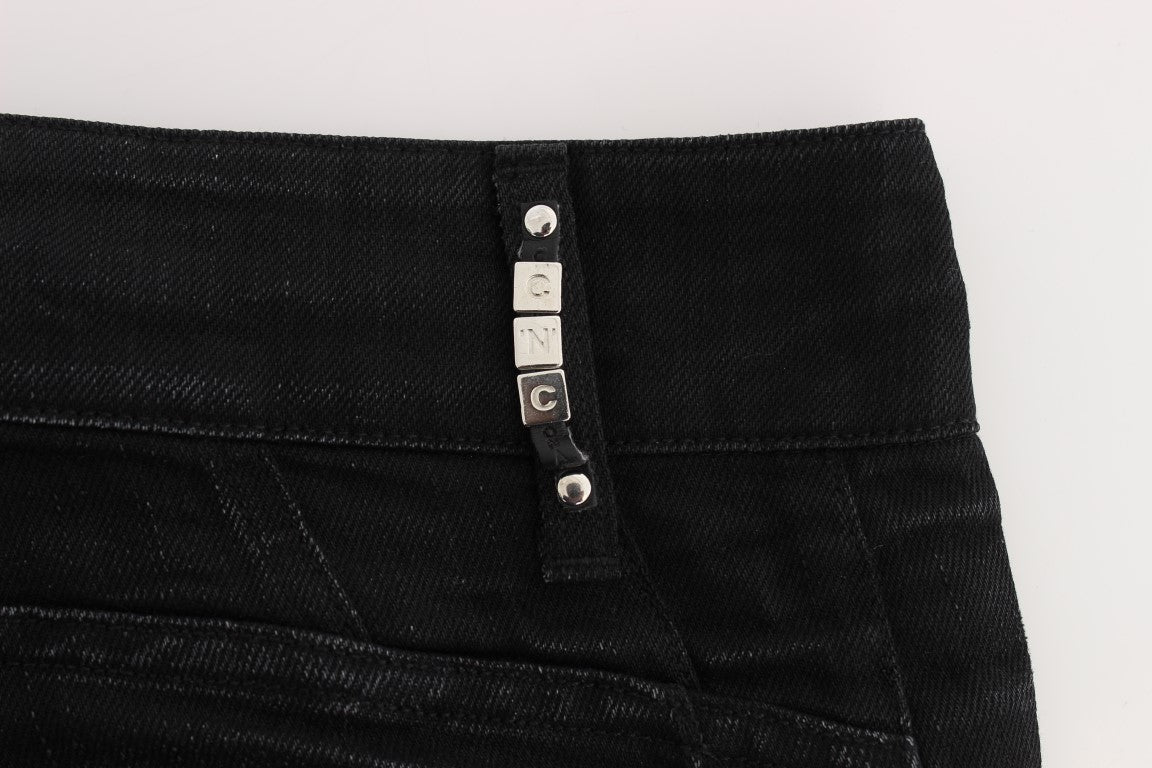 Costume National Elegante schwarze Slouchy Fit Jeans für Trendsetter