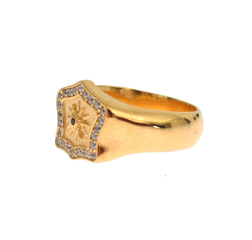 Nialaya Elegant men's ring made of gold-plated silver