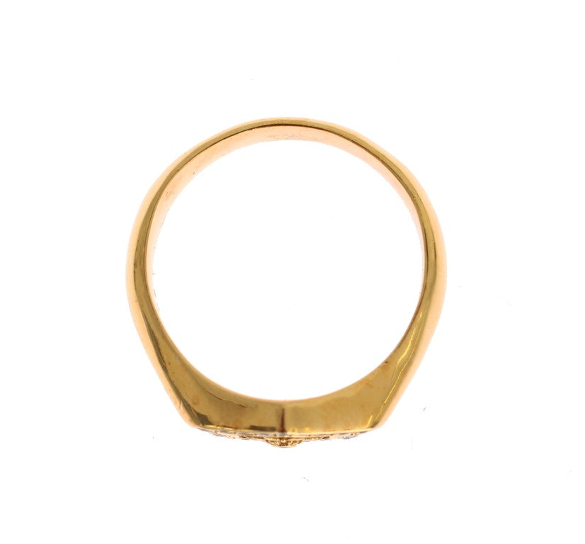 Nialaya Elegant men's ring made of gold-plated silver